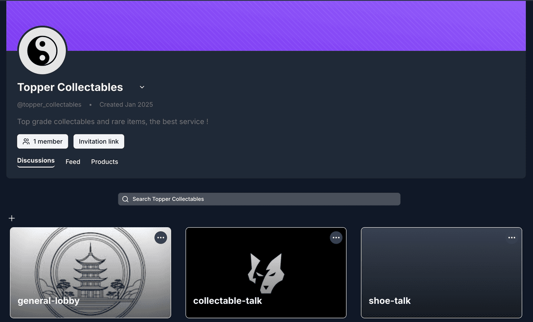 Community storefront interface